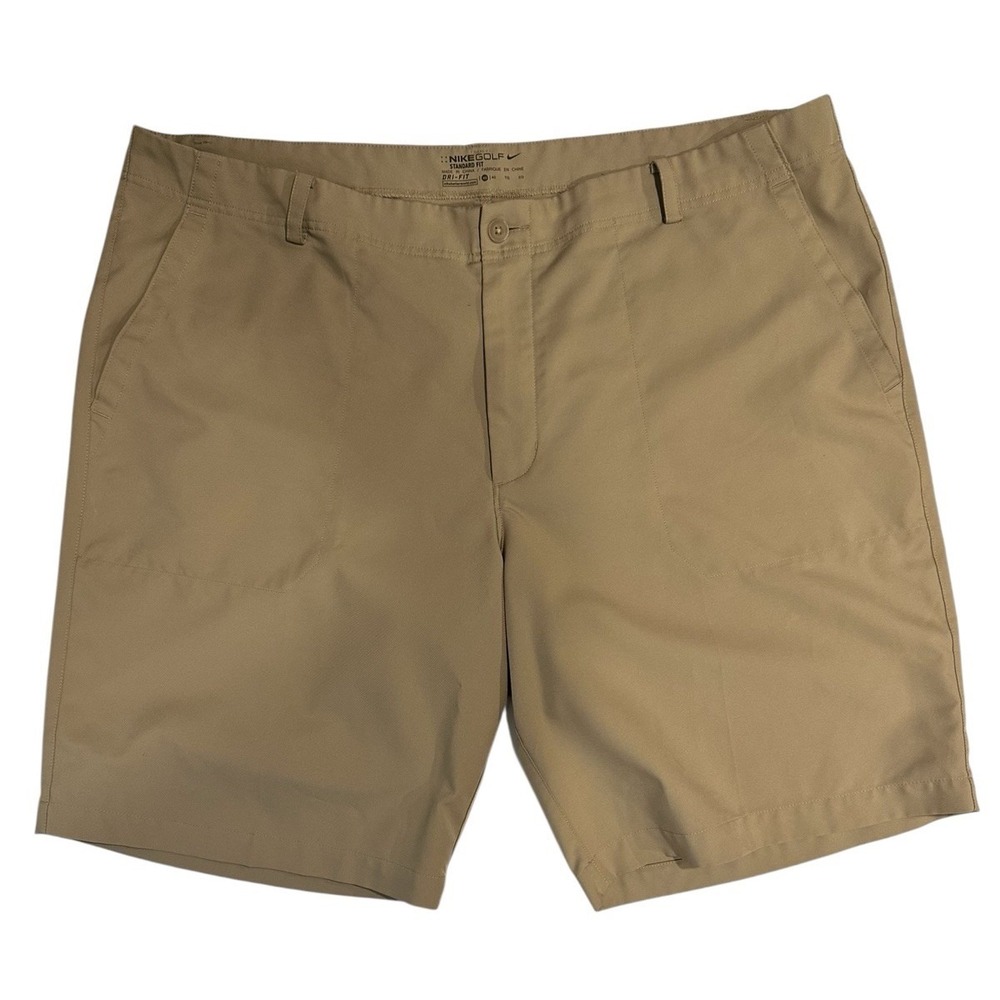 Nike Golf Dri-Fit Flat Front Beige Golf Shorts Men's Size 40 Preppy